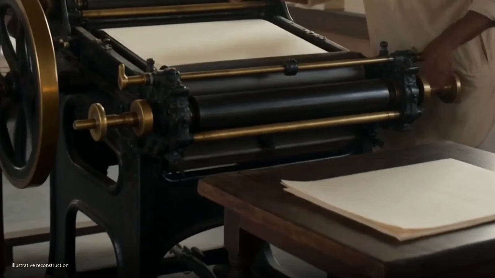 Illustrative reconstruction of printing machinery