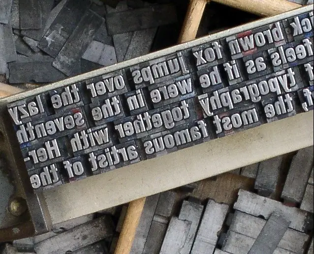 Metal printing type · historical craft reference